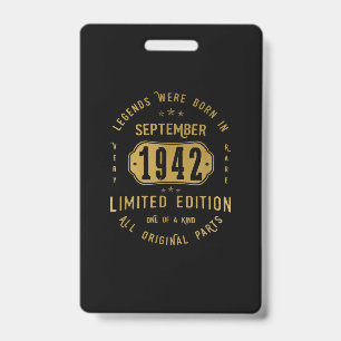 Badge Des Légendes Sont Nées En Septembre 1942 79ème Ann