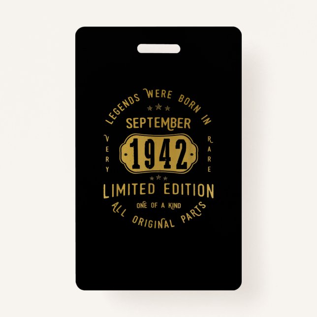 Badge Des Légendes Sont Nées En Septembre 1942 79ème Ann (Devant)