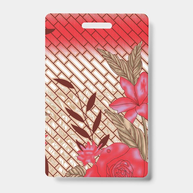 Badge Design de tissu complexe avec motifs floraux (Avant)