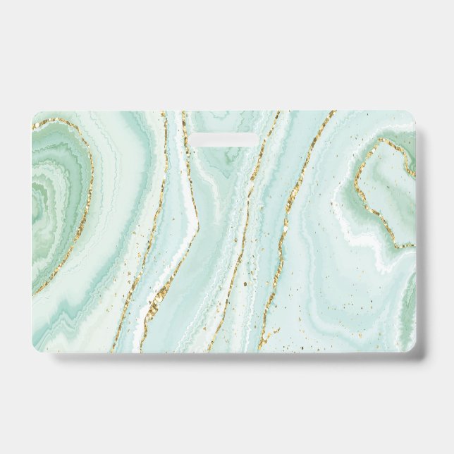 Badge design en marbre liquide peint à la main avec gli (Avant)