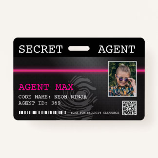 Badge d'espionnage de l'agent secret interactif -