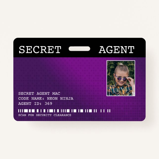Badge d'espionnage de l'agent secret - PURPLE (Devant)