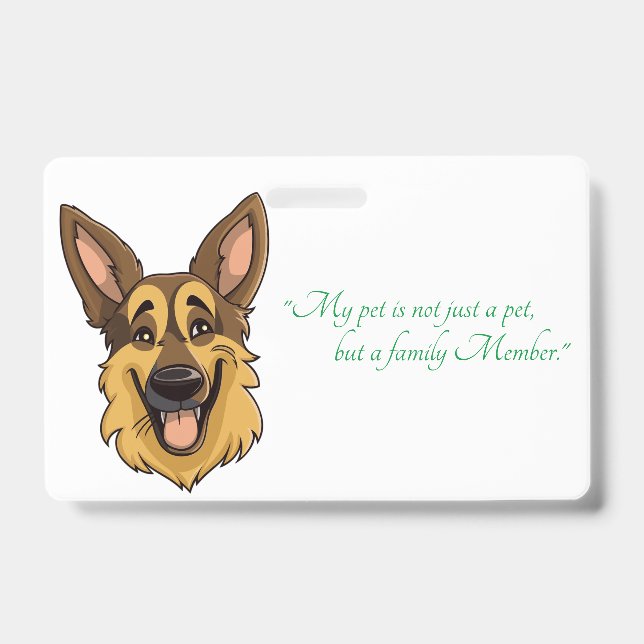 Badge Dessin allemand Berger Chien | (Face)