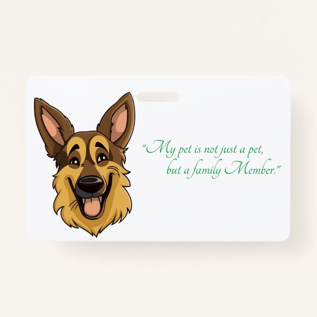 Badge Dessin allemand Berger Chien | (Devant)