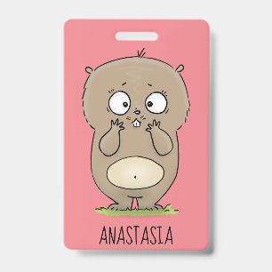 Badge Dessin animé de hamster grassouillet adorable oubl