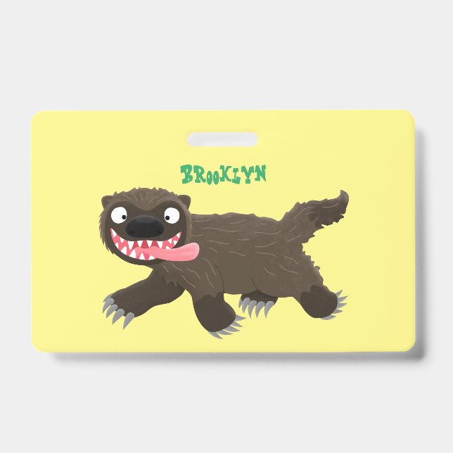 Badge Dessin animé d'un glouton affamé drôle (Avant)