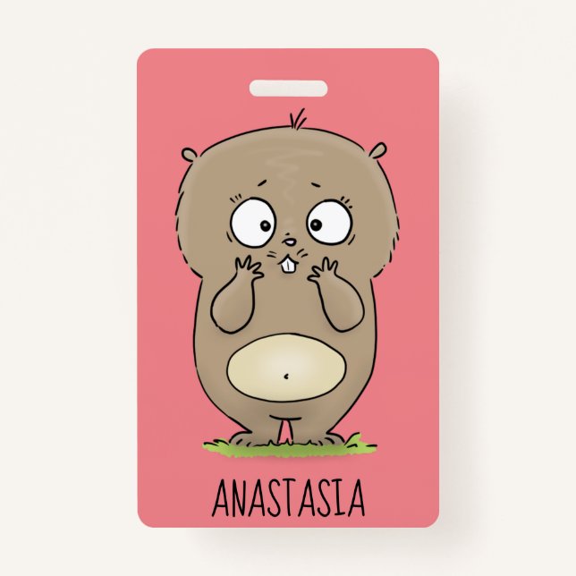 Badge Dessin d'adorable hamster (Devant)