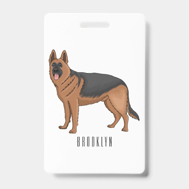 Badge dessin de berger allemand (Avant)