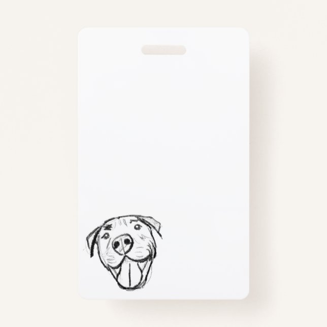 Badge dessin de bulle simple amoureux de les chiens noir (Devant)