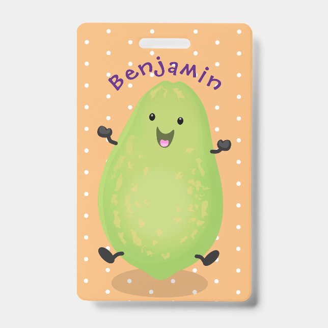 Badge dessin de la patte papaye de Cute kawaii (Avant)
