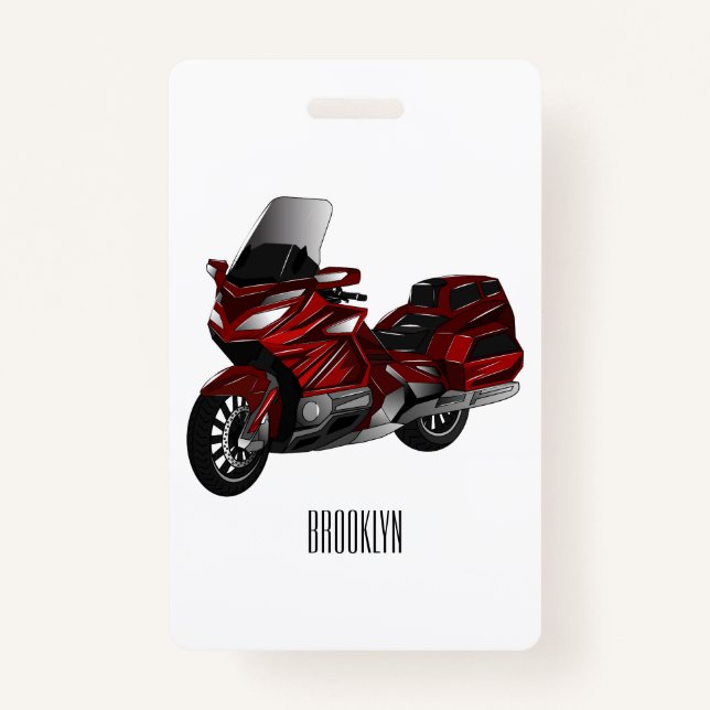 Badge Dessin de moto de tourisme (Devant)