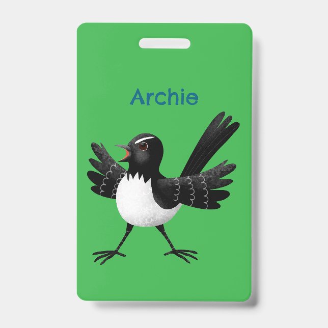Badge Dessin personnalisé de bergeronnette australienne  (Avant)