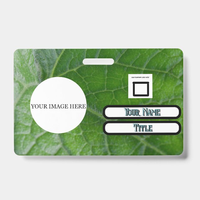 Badge Détails de la feuille verte Nom personnalisé Image (Avant)