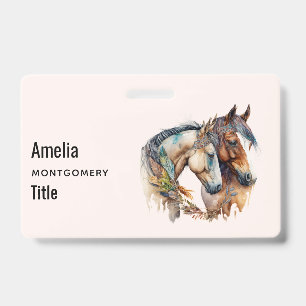 Badge Deux beaux chevaux Western Boho