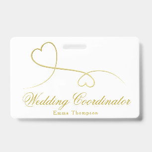 Badge Deux cœurs d'or   Organisateur de mariage / Coordi