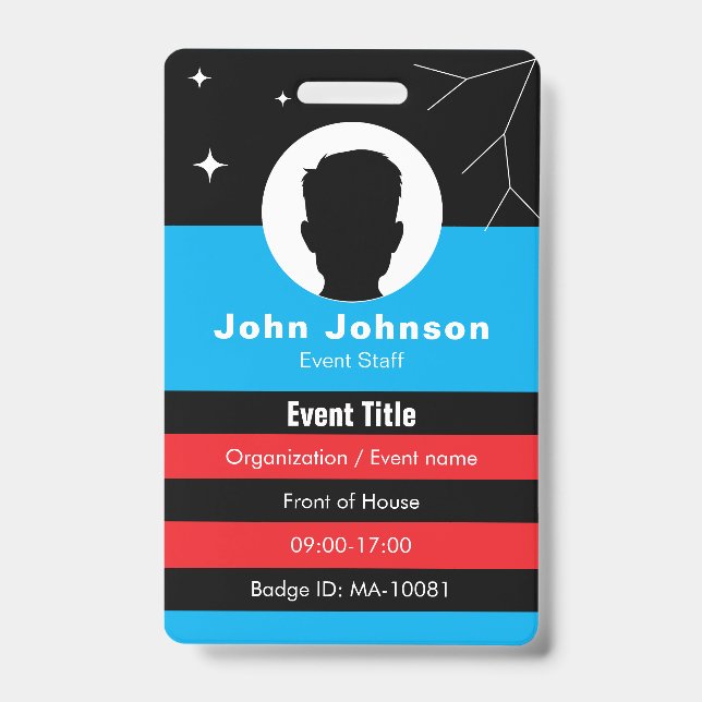 Badge d'événement de code QR • Carte d'identité nu (Avant)