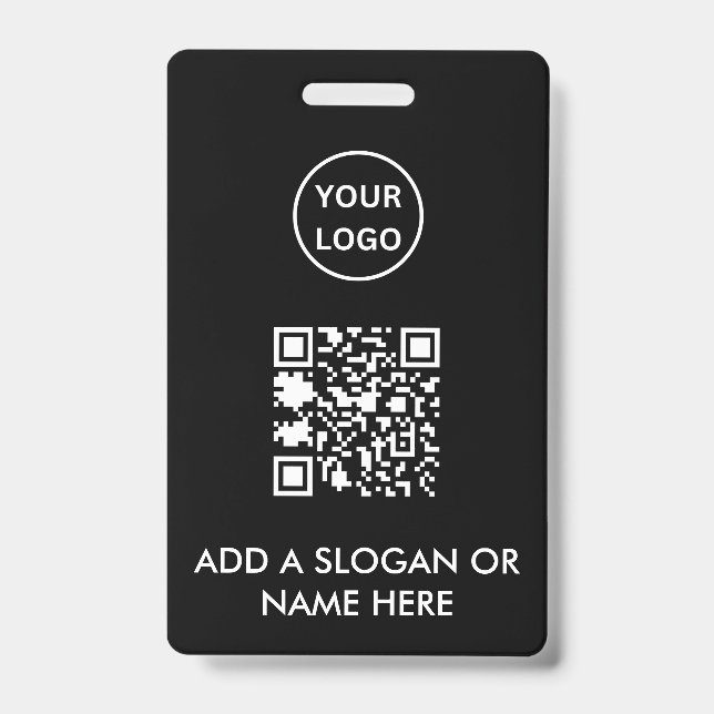 Badge d'événement de logo commercial de code QR no (Avant)