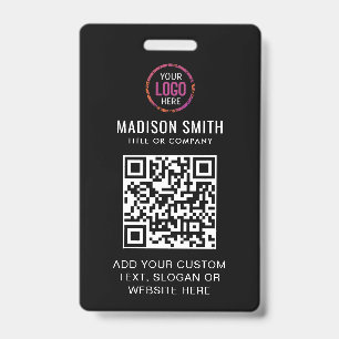 Badge d'événement de logo noir moderne Code QR