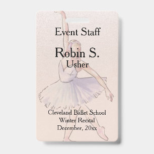 Badge d'événement de récital de ballet de danse