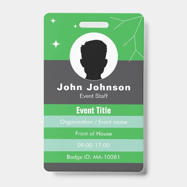 Badge d'événement personnalisable ID (Avant)
