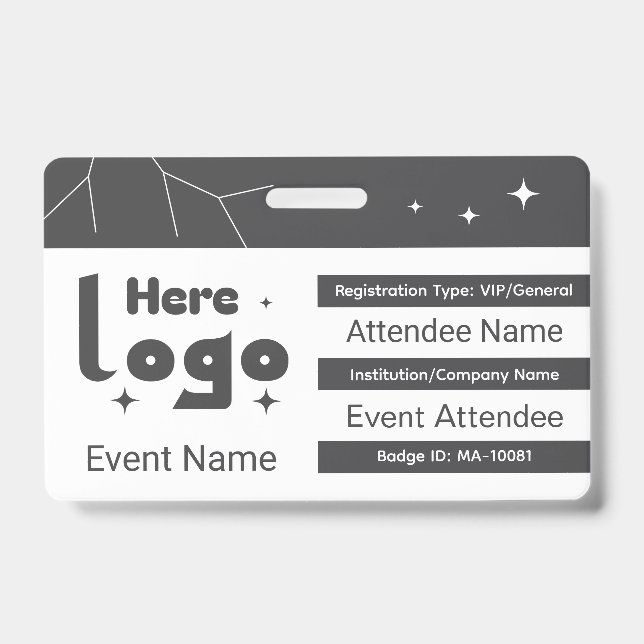 Badge d'événement personnalisé de conférence (Avant)