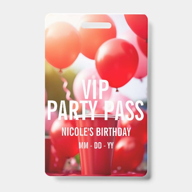 Badge d'événement pour l'anniversaire de VIP (Avant)