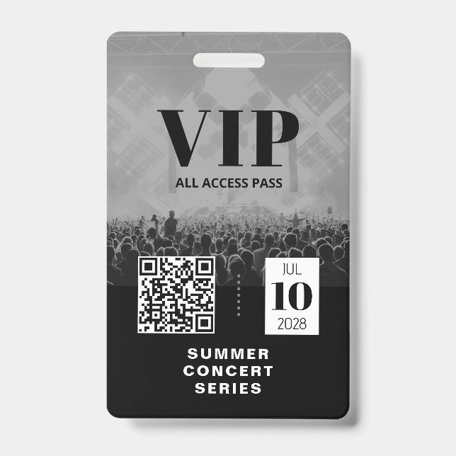Badge d'événement QR Code Accès illimité VIP (Avant)