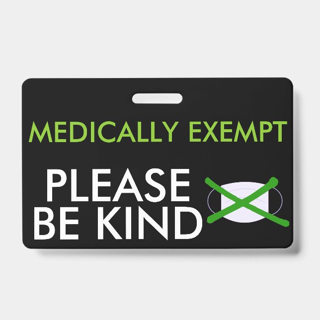 Badge d'exemption médicale de masques faciaux (Avant)