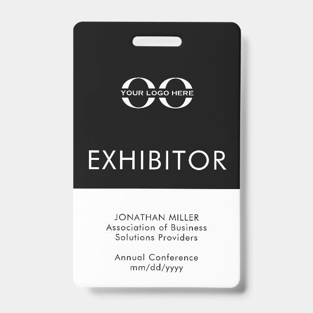 Badge d'exposant avec logo d'entreprise personnali (Avant)