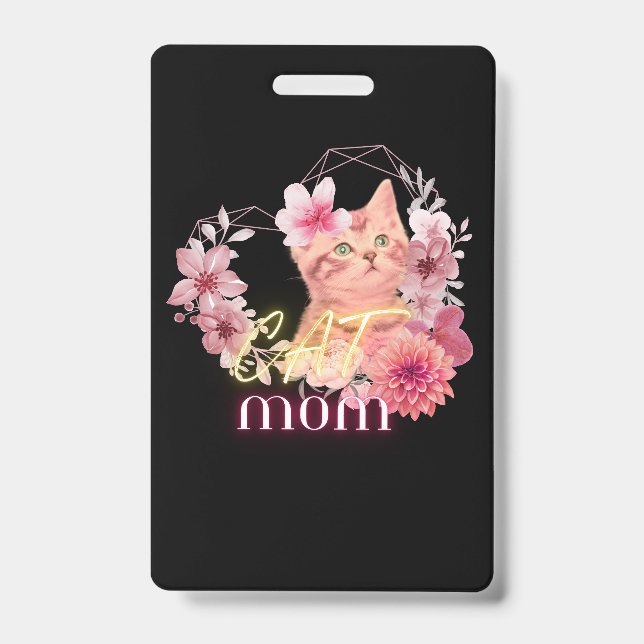 Badge d'humour de maman de chat - badge de citatio (Avant)