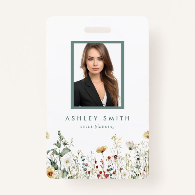 Badge d'ID champ du Fleur sauvage d'été (Devant)