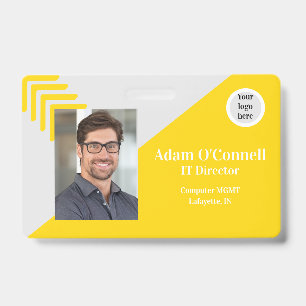 Badge d'ID d'entreprise de conception simple et pe