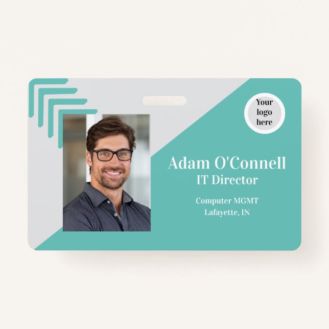 Badge d'ID d'entreprise de conception simple et pe (Devant)