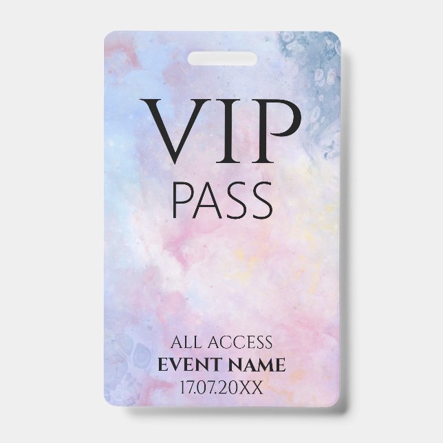 badge d'ID d'événement vip de dessin de l'accès co (Avant)