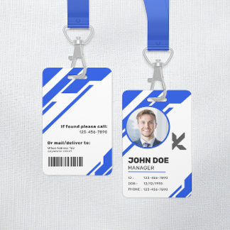 Badge d'ID du gestionnaire professionnel moderne