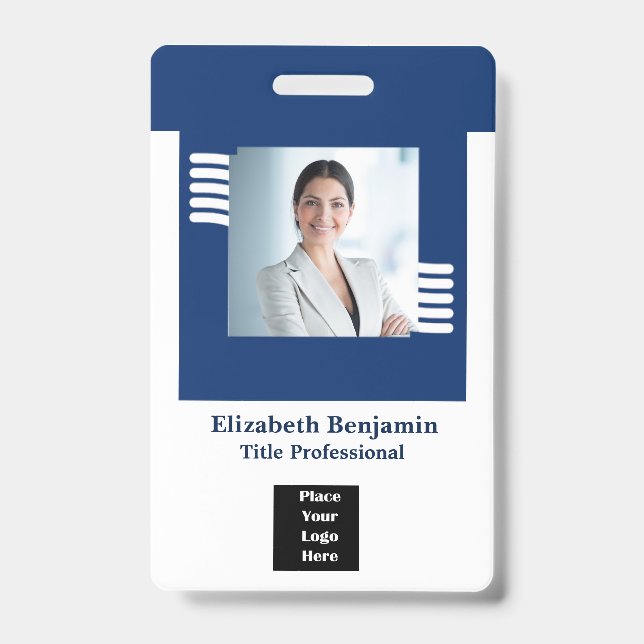 Badge d'ID du logo photo de l'employé personnalisé (Avant)