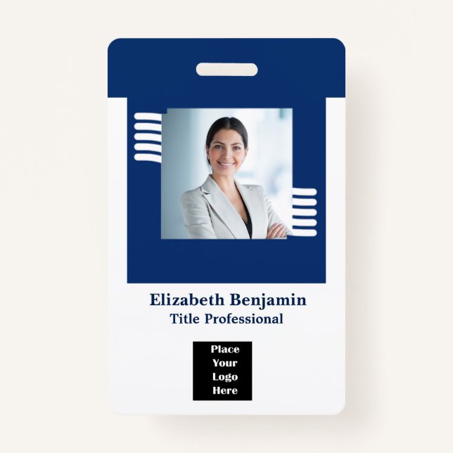 Badge d'ID du logo photo de l'employé personnalisé (Devant)