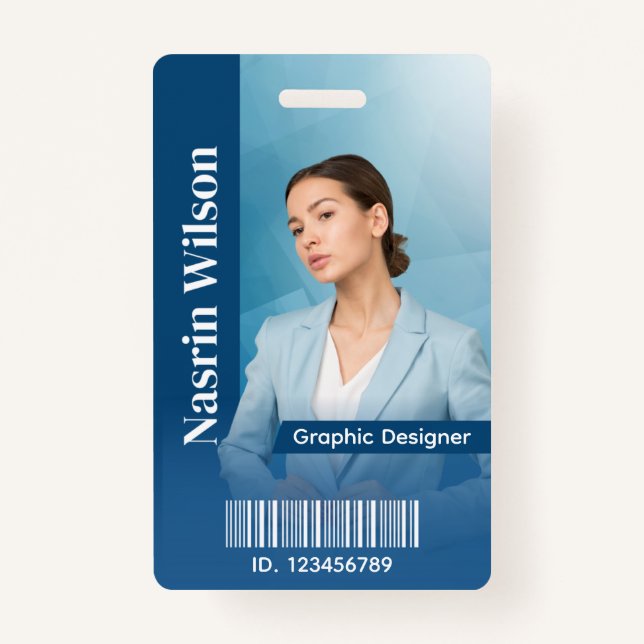 Badge d'ID employé personnalisé (Devant)