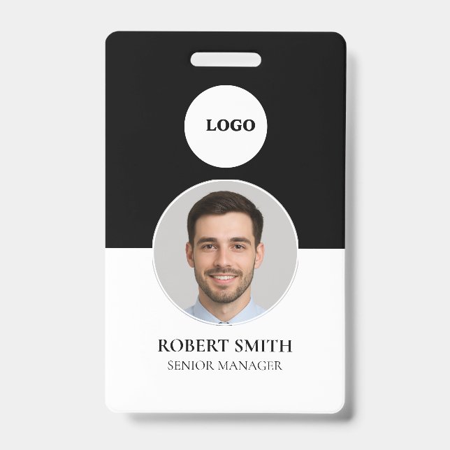 Badge d'ID employé personnalisé avec photo et code (Face)