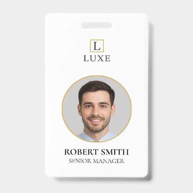 Badge d'ID employé personnalisé avec photo et code (Front)