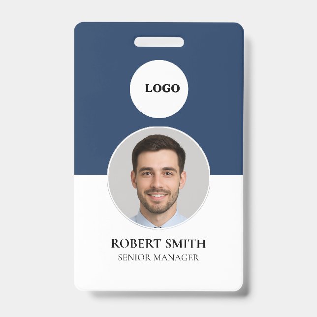 Badge d'ID employé personnalisé avec photo et code (Face)