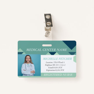 Badge d'ID photo de l'employé de l'hôpital personn