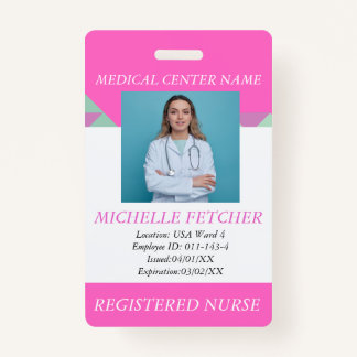 Badge d'ID photo de l'employé de l'hôpital personn