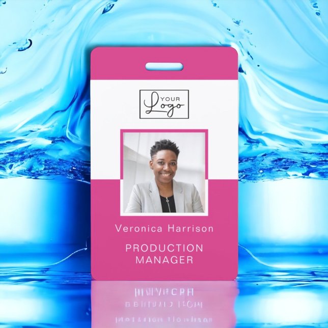 Badge d'ID photo de l'employé de votre logo (Créateur téléchargé)