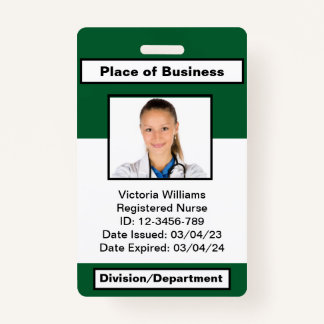 Badge d'ID photo de l'employé personnalisé