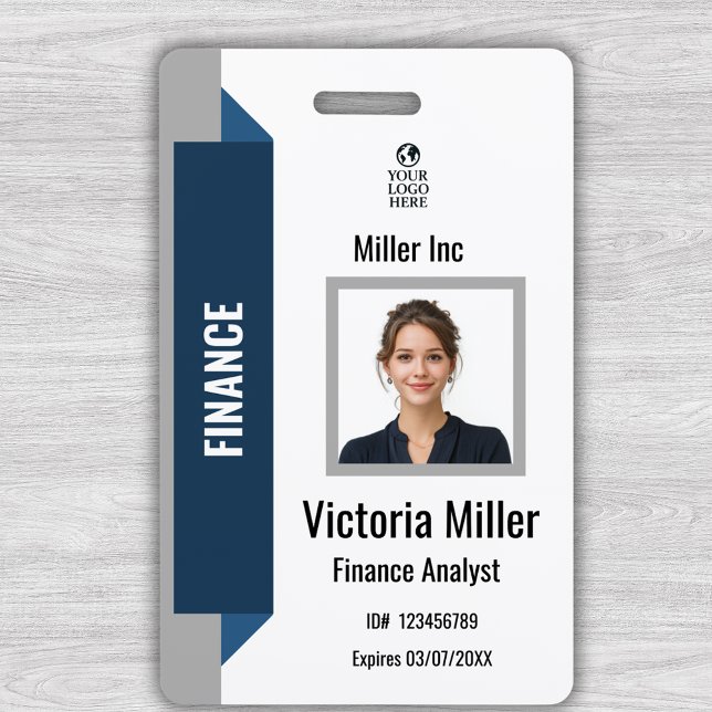 Badge d'ID photo personnalisé de l'employé de l'en (Créateur téléchargé)