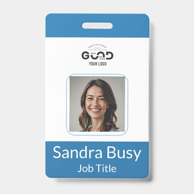Badge d'ID photo vertical personnalisé employé | P (Face)