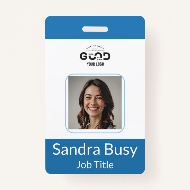 Badge d'ID photo vertical personnalisé employé | P (Devant)
