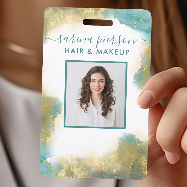 Badge d'identification à l'aquarelle liquide moder (Créateur téléchargé)
