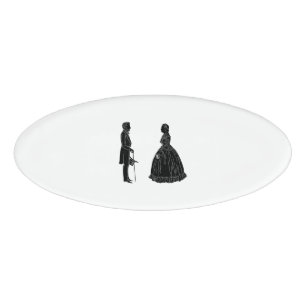 Badge D'identification abraham lincoln mary todd lincoln silhouette ballo